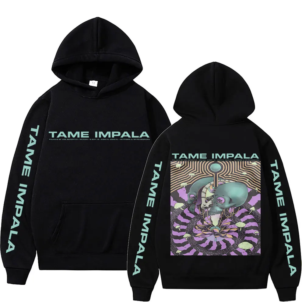 Limited Tame Impala Print  Hoodie Arctic Monkeys Hoodies Man Black Casual Streetwear Men Women Fashion Hip Hop Loose Sweatshirts