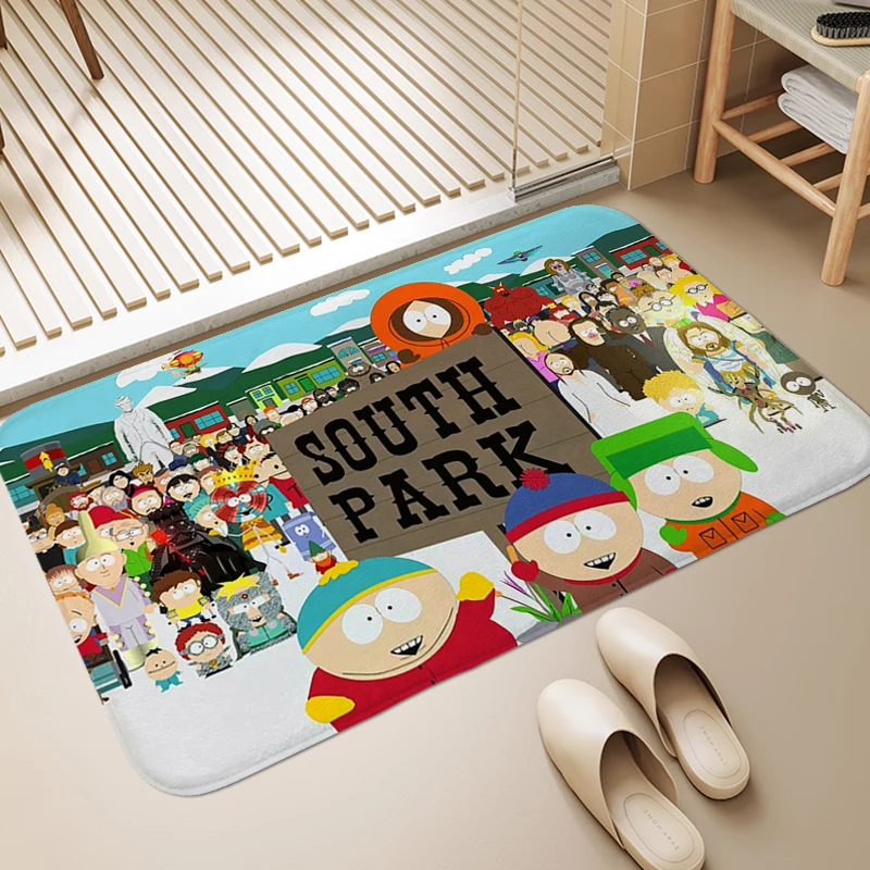 Anime Carpet Entrance of House S-South Park Cute Bathroom Rug Living Room Floor Carpets Anti Slip Soft Bathmat Mat for Hallway