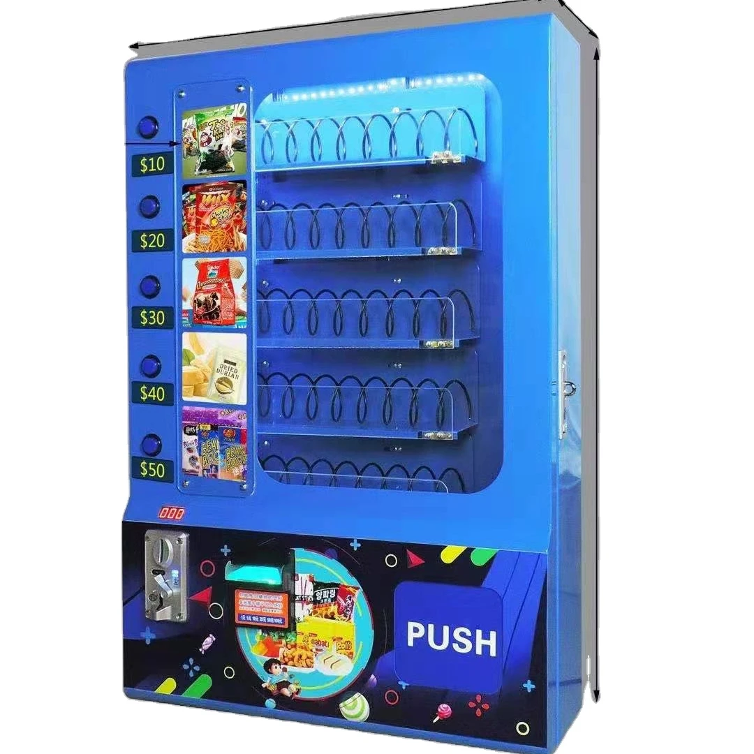 coin and bill operated  10 springs mini wall mounted vending machine