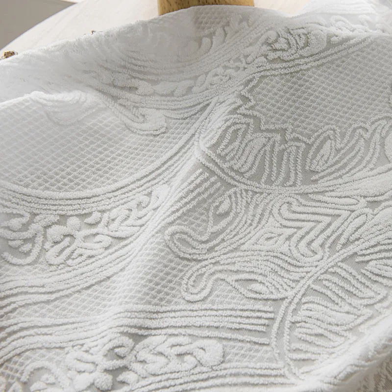 Custom Size Embossed Cashmere-Look Elegant Fashion Sheer Curtain – Suitable for Living Room, Bedroom, Balcony, and Dining Room