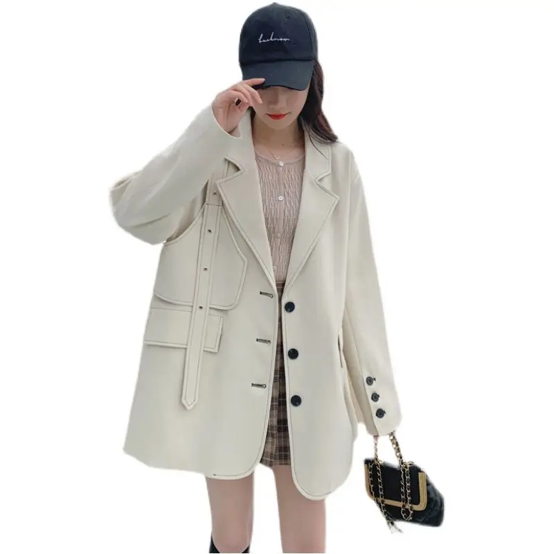 3-A61 Internet celebrity street suit women's tops British style popular Korean version loasual 2024 spring and autumn small suit