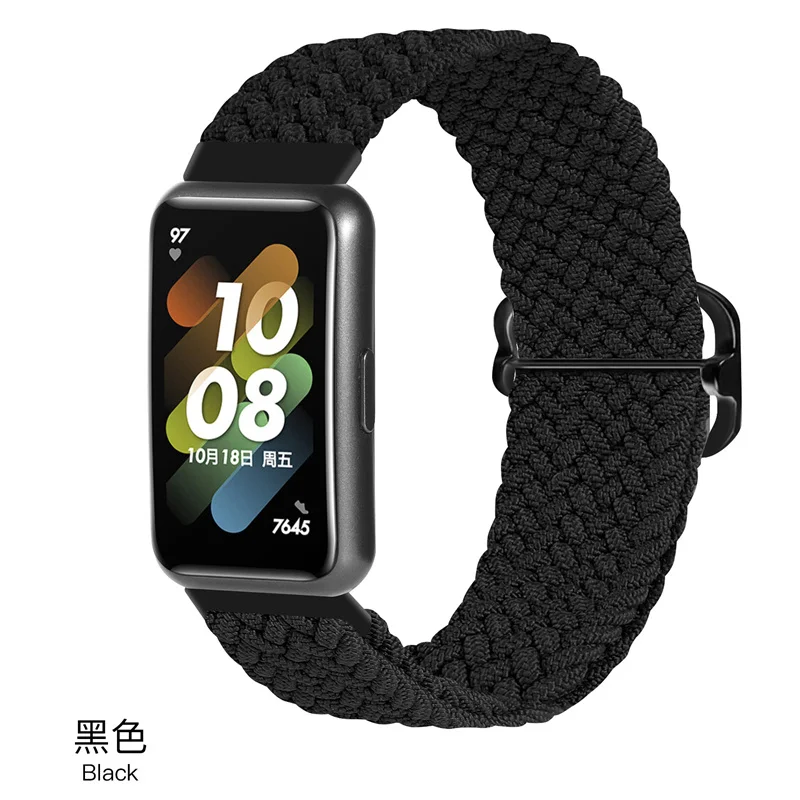 Bracelet for HUAWEI Band 7 Strap Elastic Adjustable Nylon Braided Band 7 Correa Replacement Wristband for HUAWEI Band 7