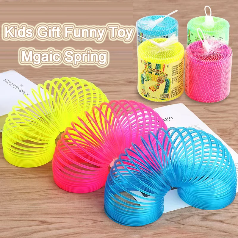 9CM Big Spiral Game Plastic Magic Spring Funny Outdoor Rainbow Toy Kids Party Favors Awards Goodies Gift Toy For Children