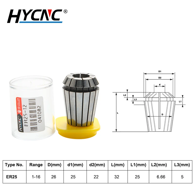 1 unidad de mandril ER25 de precisión 1mm-16mm, mandril de resorte, husillo, fresa, mandril para máquina de grabado CNC, herramienta de fresado de torno