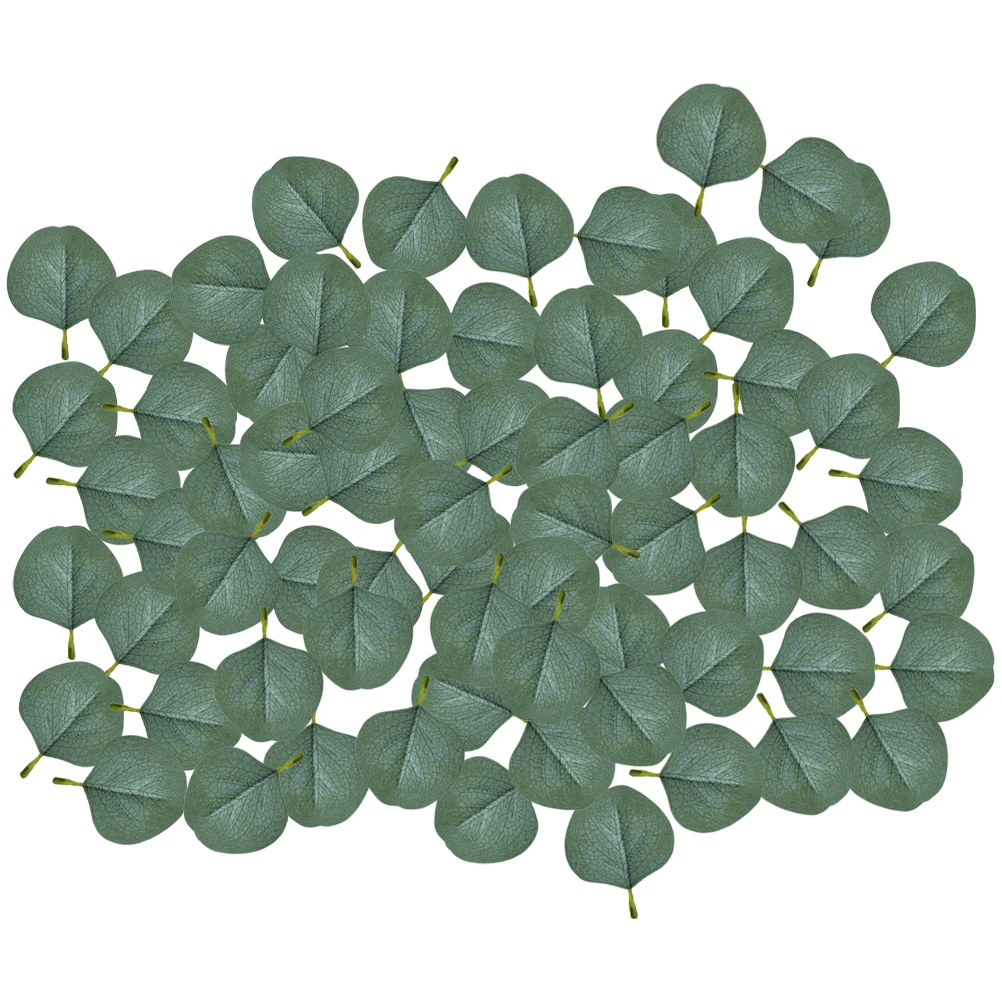 

400 Pcs Artificial Eucalyptus Leaves Silk Green Fake Crafts Wedding Shower Decor Dried Rustic Vase Filler