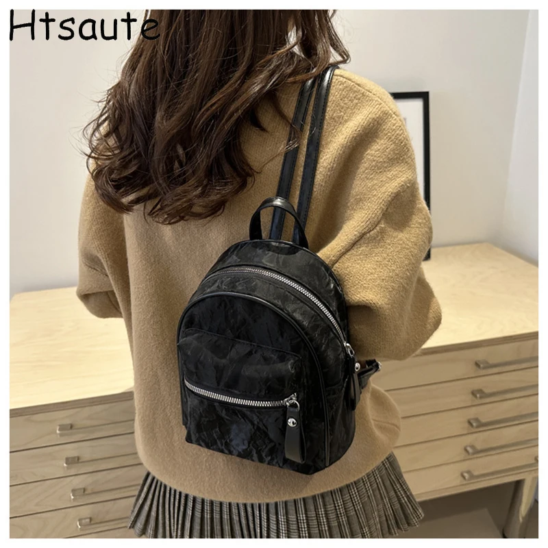 

Women Backpacks Cute Cross body Shoulder Bag PU Leather Girls School Female Mini Book Laptop Rucksack Messenger Bags