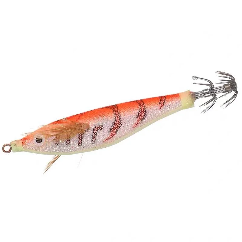 

30Pcs Squid Jig Artificial Shrimp Fishing Lure Wobblers Octopus Cuttlefish Wood Shrimp Squid Hook