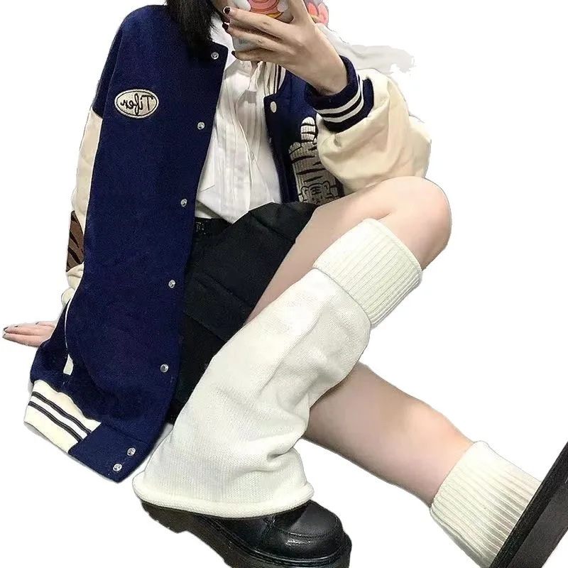 Calcetines de punto de otoño e invierno, calcetines de pila, piernas hermosas, subcultura, calcetines Jk, conjuntos de piernas acampanadas de pierna ancha para niñas