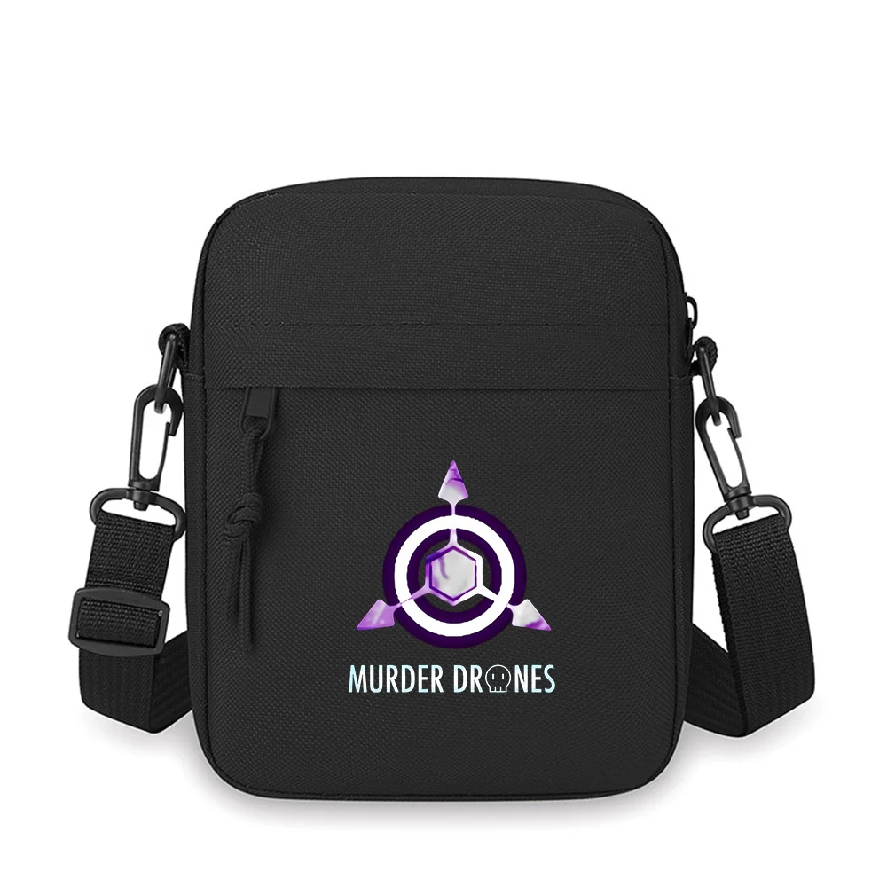 

Geometric purple symbol on black background Men Crossbody Bag Single Shoulder Women Cartoon Anime Film Printing Design Unisex