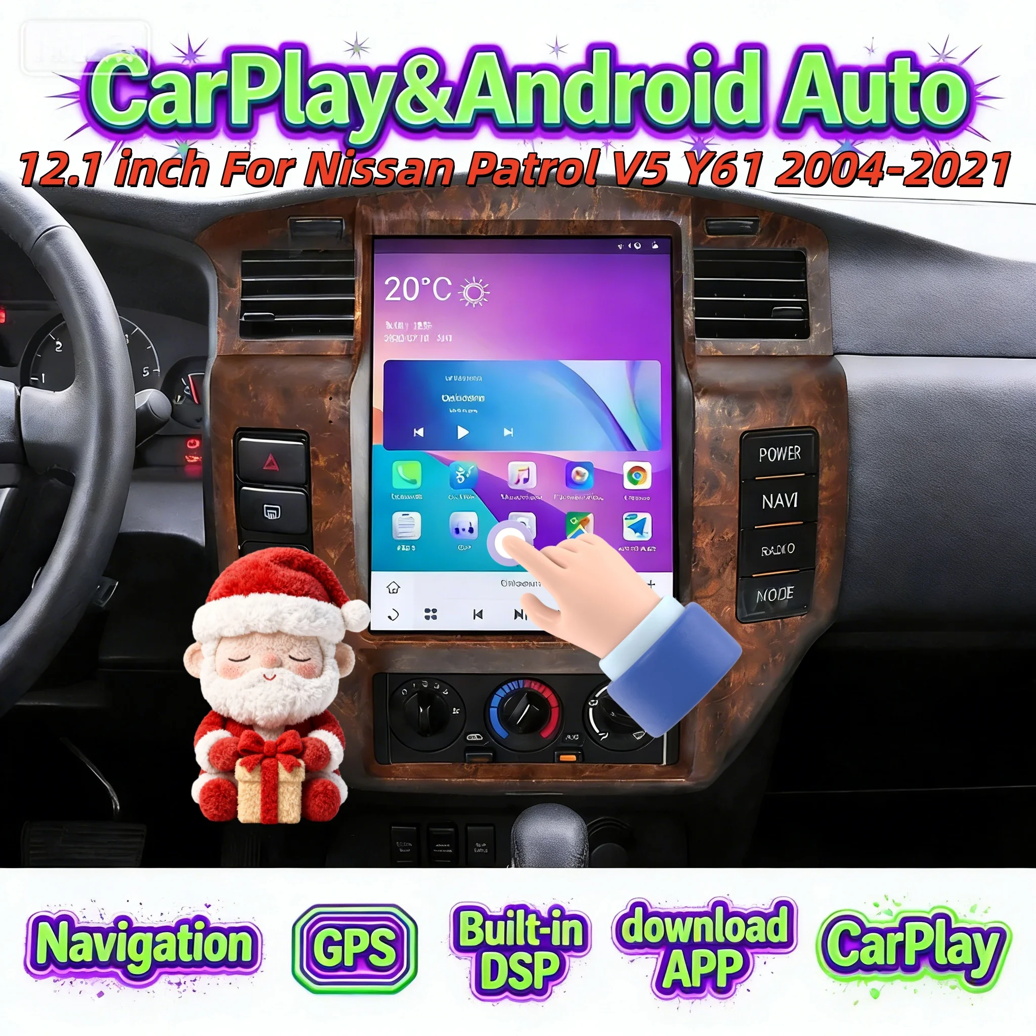

Беспроводное радио Android CarPlay 4G WiFi Navi для Nissan Patrol V5 Y61 2004-2021, мультимедийная стереосистема, сенсорный экран