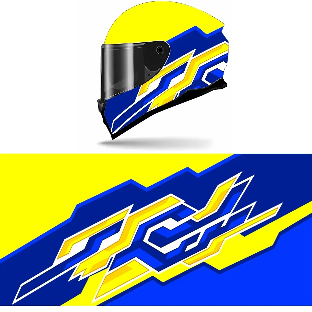 

Blue and Yellow Gradient Full Helmet Wrap Sticker Motorcycle Helmet Racing Graphic Decal Vinyl Wrap Helmet Decor Sticker