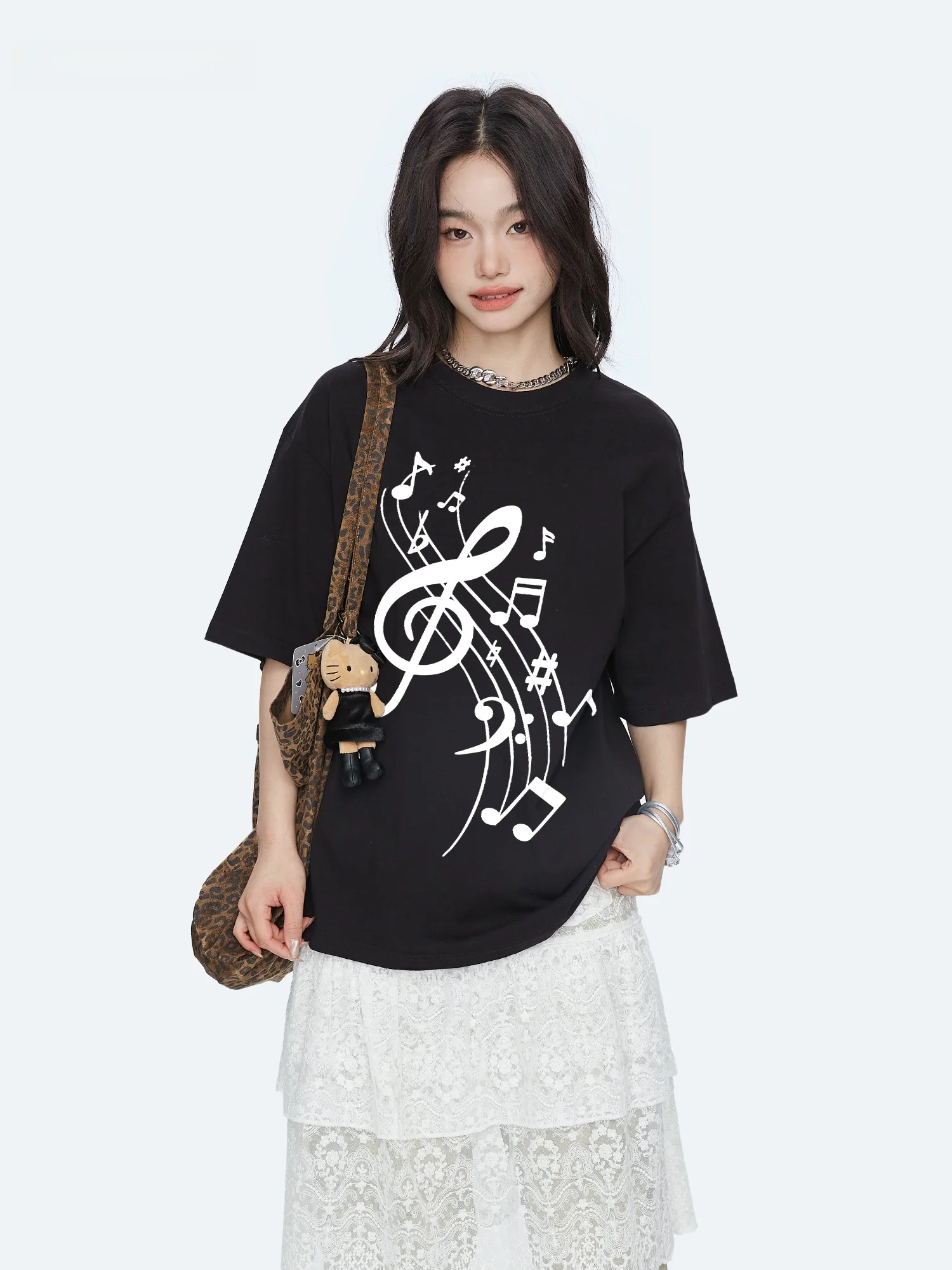 Capricorn American Note Letter Pure Cotton Short Sleeve Women's T-shirt Summer New Loose Half Sleeve Top Street Style Print