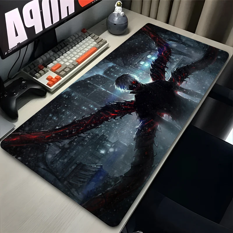 Mouse Pad Office PC Gaming Accessories Keyboard Rug Laptop Kaneki Ken Black And White Mousepad Japan Anime Tokyo Ghoul Desk Mat