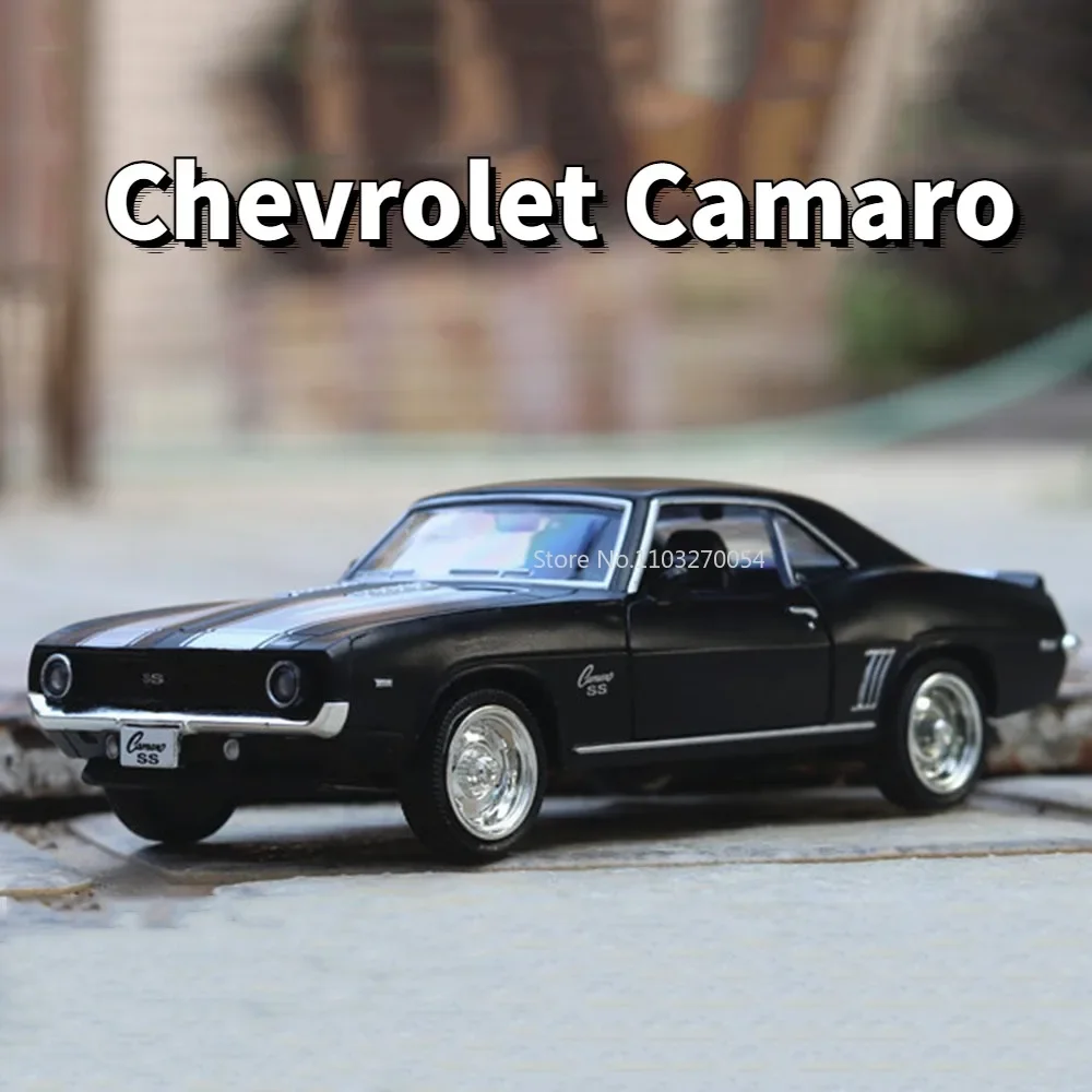 

Игрушечная модель автомобиля Chevrolet Camaro из сплава 1/36, металлический корпус, имитация резиновых шин, статические транспортные средства, тяговые автомобили для мальчиков, коллекция