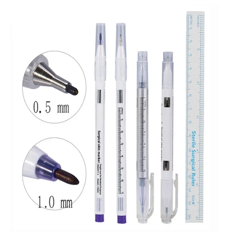 

5PcsKorean Tattoo Sterile Embroidery Marking Pen Surgical Eyebrow Mark Pen Waterproof White Floating Lip Line Positioning Pencil