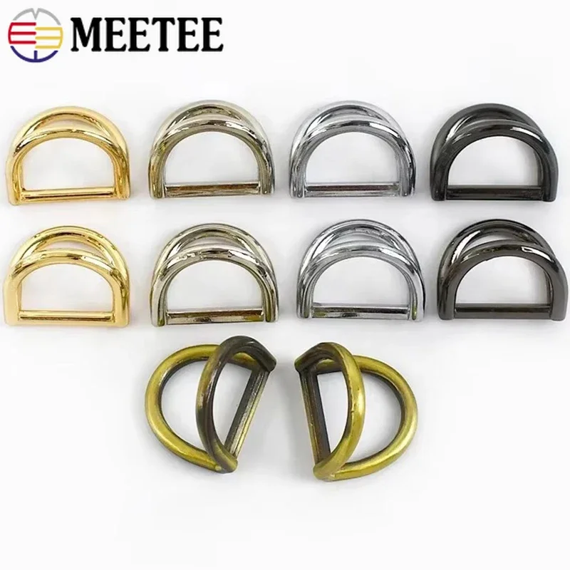 Meetee 5-30Pcs 19mm Metal D Ring Buckles for Bags Strap Side Clip Chain Connector Clasp DIY Leather Crafts Hardware Accessories