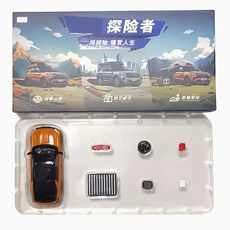 Diecast 1:64 Scale Explorer Alloy Camper Car Model Finished Product Simulation Toy Collection Gift Static Model Display