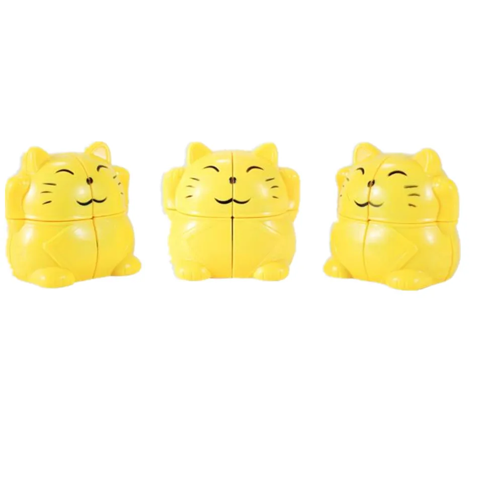 Yongjun Cartoon Lucky Cat 2x2 Speed Cube Lernspielzeug Geschenkidee Geburtstag Weihnachtsgeschenke Spielzeug für Kinder
