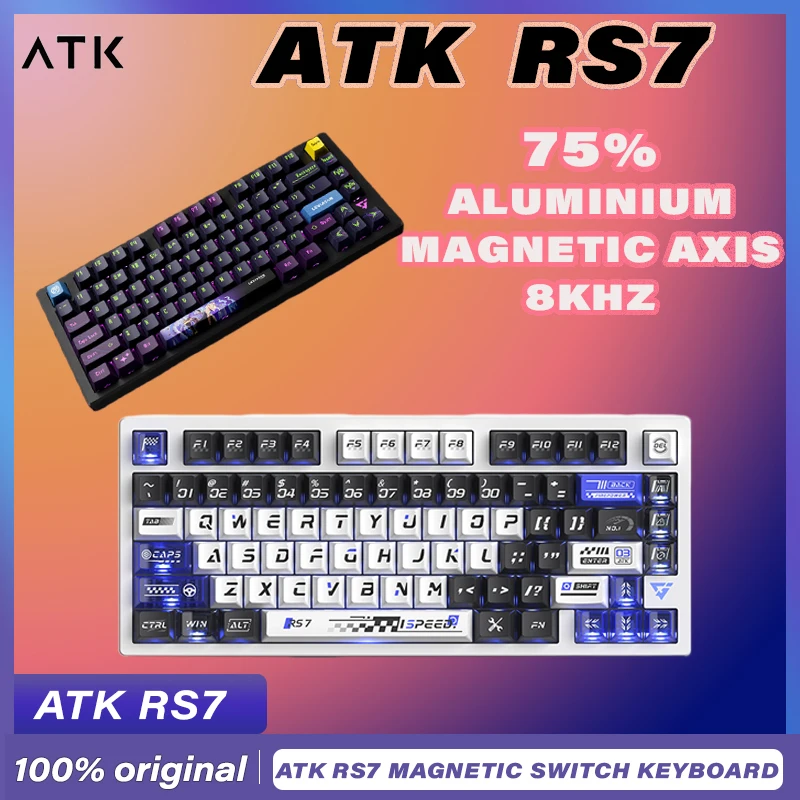 

ATK RS7 Magnetic Switch Mechanical Keyboard 8K wired Ergonomic CNC Aluminium alloy RGB light RT Trigger Gaming laptop Gift P