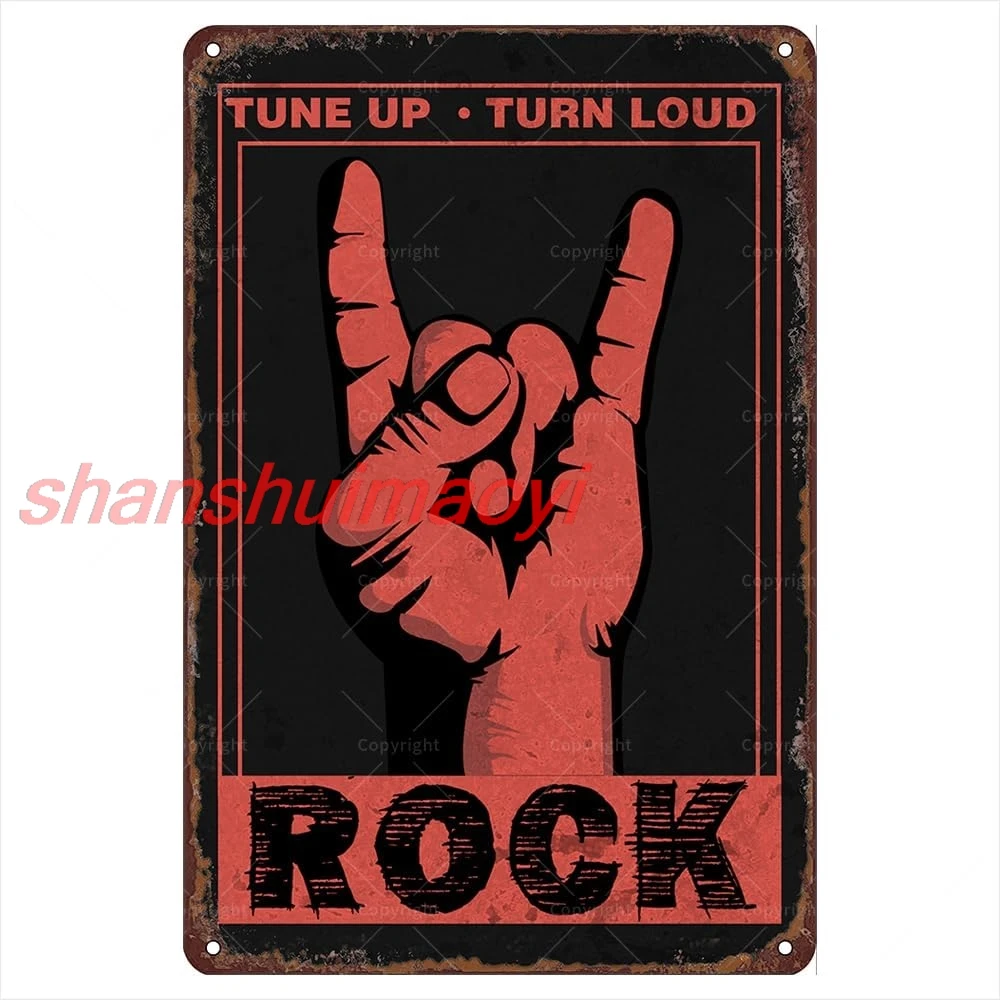 Rock Retro Metal Tin Signs, 12