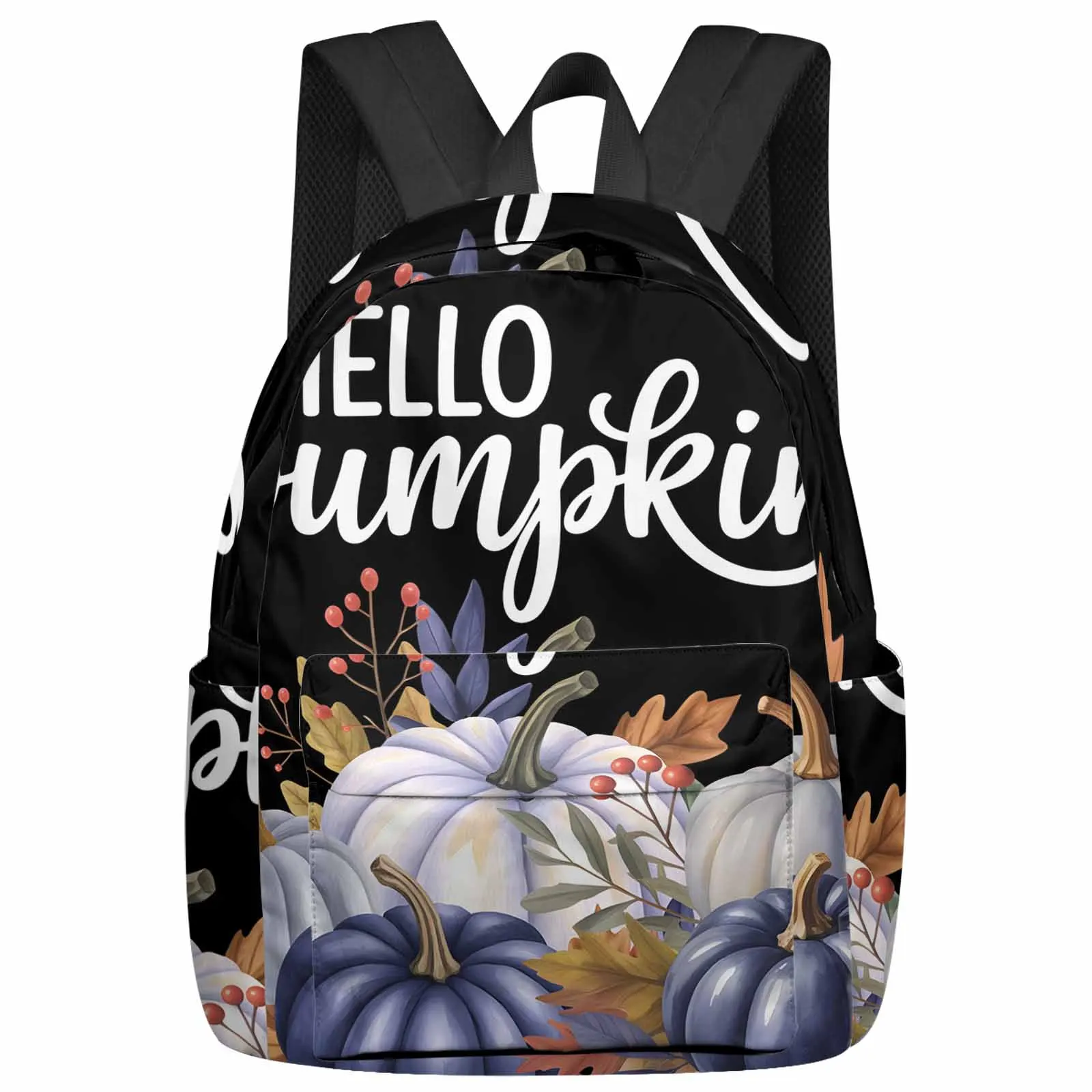 

Autumn Thanksgiving Hollo Pumpkin Backpacks Teenagers Student School Bags Men Women Travel Mochila