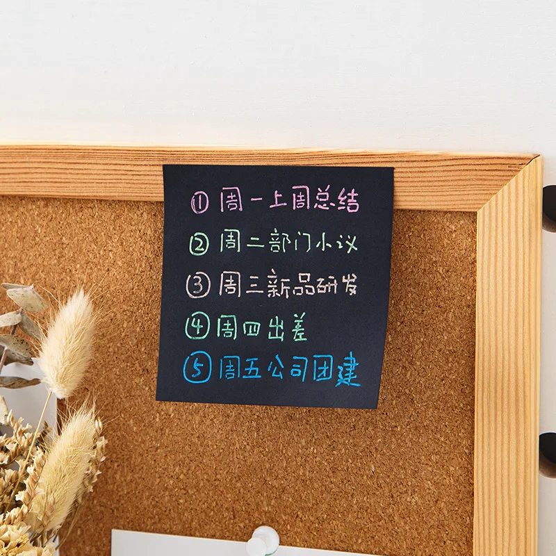 200 sheets Creative Black Sticky Notes for Student N Times Memo Pad Self-adhesive Working Plan Note Post