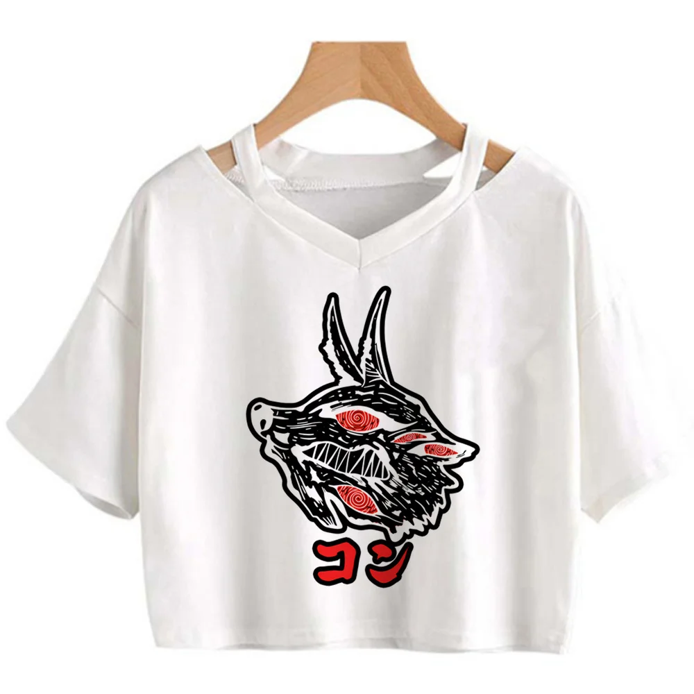 Chainsaw Man Makima Reze cropped top women clearance sales cheap y2k meme t shirt streetwear scene  cheap cutecore graphic