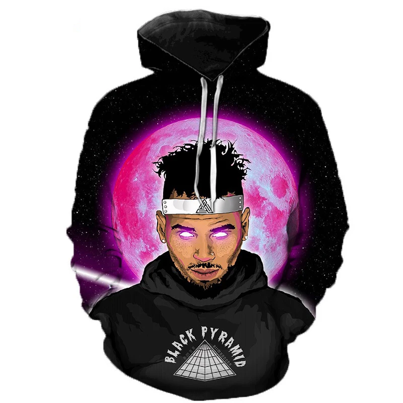 New Rapper Chris Brown Hoodies 3D Print Sweatshirt Personality Popular Men Women Casual Autumn Winter Heart Break Design Hoodies