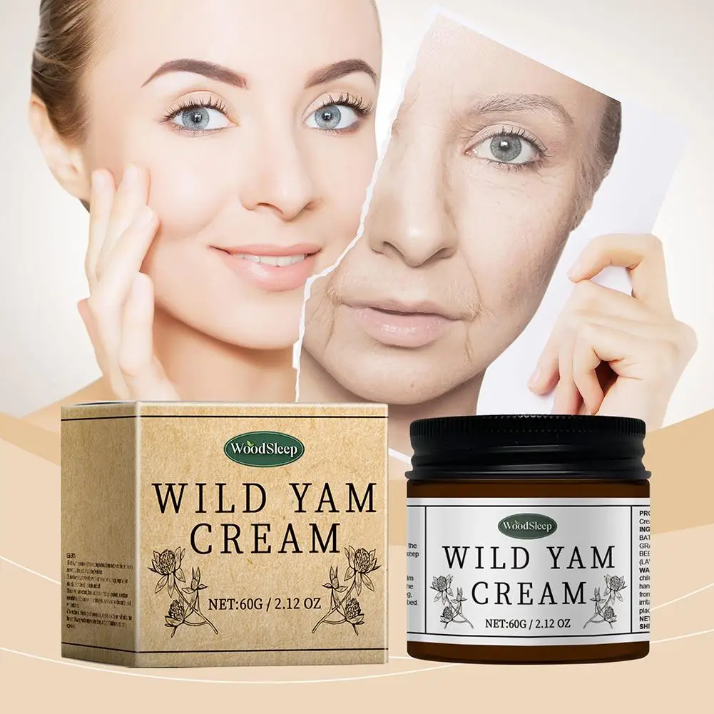 Wild Yam Cream melembapkan organik krim pemutih wajah dan halus perawatan kulit cerah produk Putih Natural Night J2T0