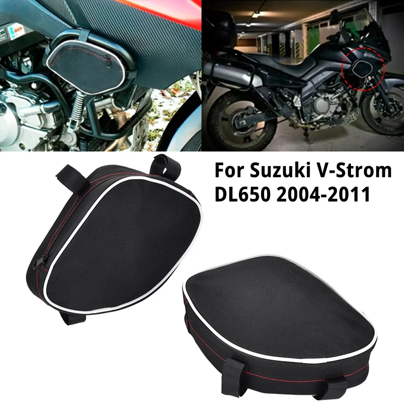 

Для мотоцикла Suzuki V-Strom DL650 2004-2011: сумка на защитную дугу (2 шт.), сумка на раму мотоцикла, сумка для инструментов, водонепроницаемая.