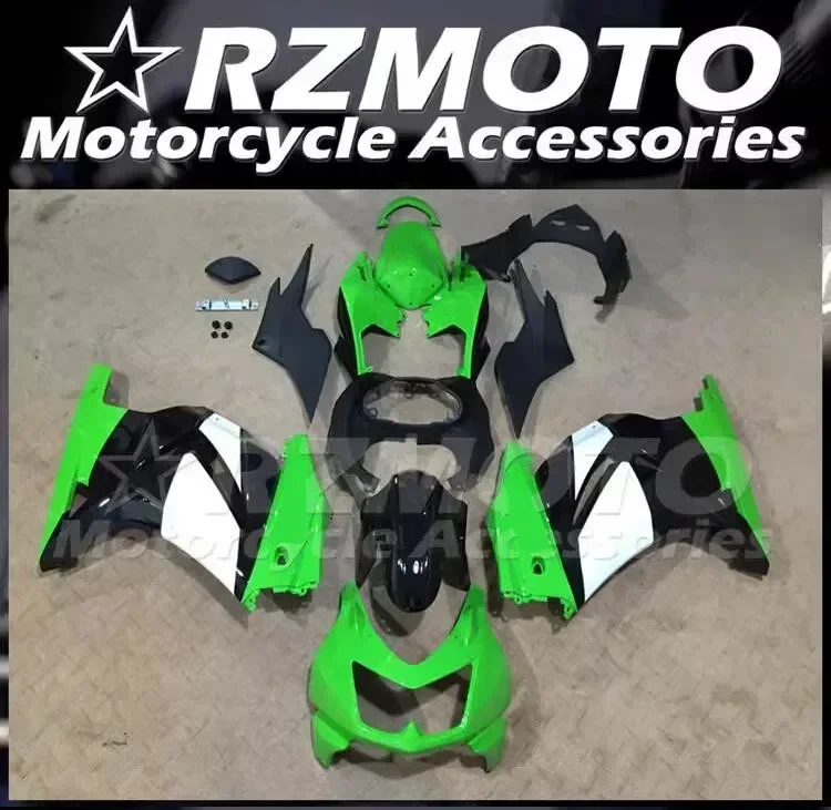 4Gifts New ABS Fairings Kit Fit For KAWASAKI EX250 2008 2009 2010 2011 2012 250 08 09 10 11 12 Bodywork Set Green White