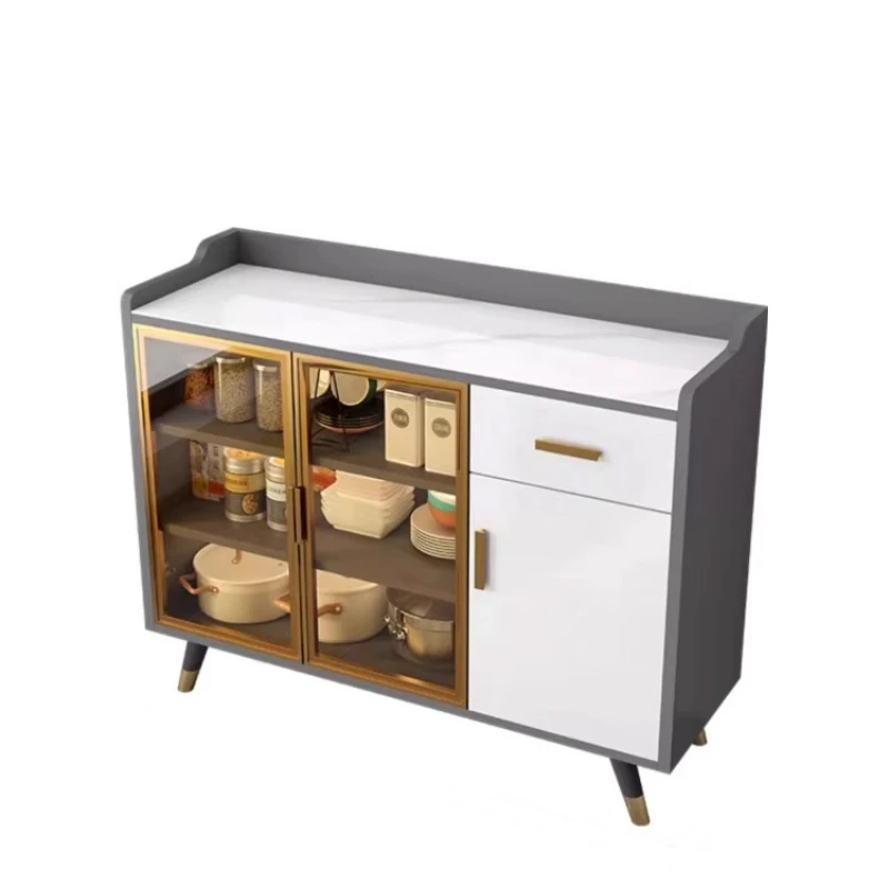 Moderne eenvoudige multifunctionele dressoiropslag Massief houten laden Slijtvaste kast Sencillo Y Duradero Eetkamermeubilair