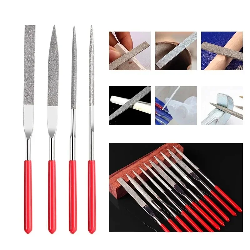Diamond File Set 3x140mm Mini Needle File For Stone Glass Metal Carving Craft Hand Tools Needle File Set