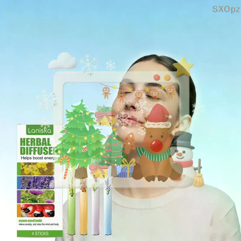 

Набор из 4 ароматических ручек-диффузоров для расслабления и очищения легких: освежающий аромат для улучшения дыхания и настроения