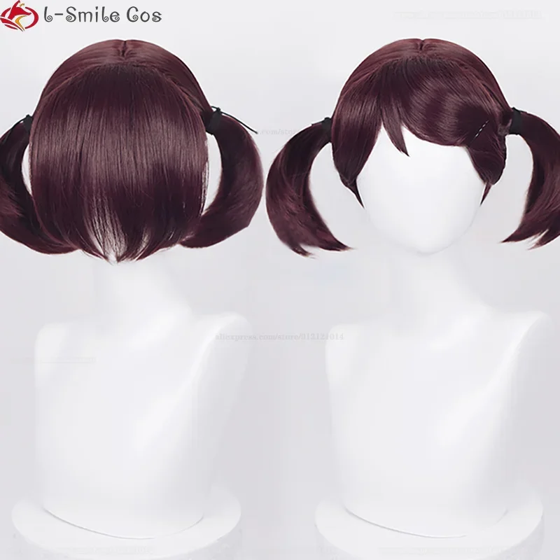 Anime SPY×FAMILY Cosplay Becky Blackbell Wig 30cm Short Red Brown With Double Tail Hair Heat Resistant Synthetic Wigs + Wig Cap