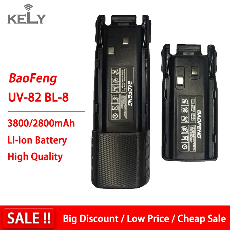 

BAOFENG UV-82 BL-8 7.4V 2800/3800mAh Li-ion Battery For Baofeng Walkie Talkie 1PCS/2PCS BF-UV82 Ham Two Way Radio UV 82