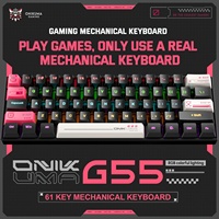 ONIKUMA  Mechanical Gaming Keyboard 61 Keys Layout RGB Customized Wired Colorful LED Backlit Keyboard for Compute Laptop PC