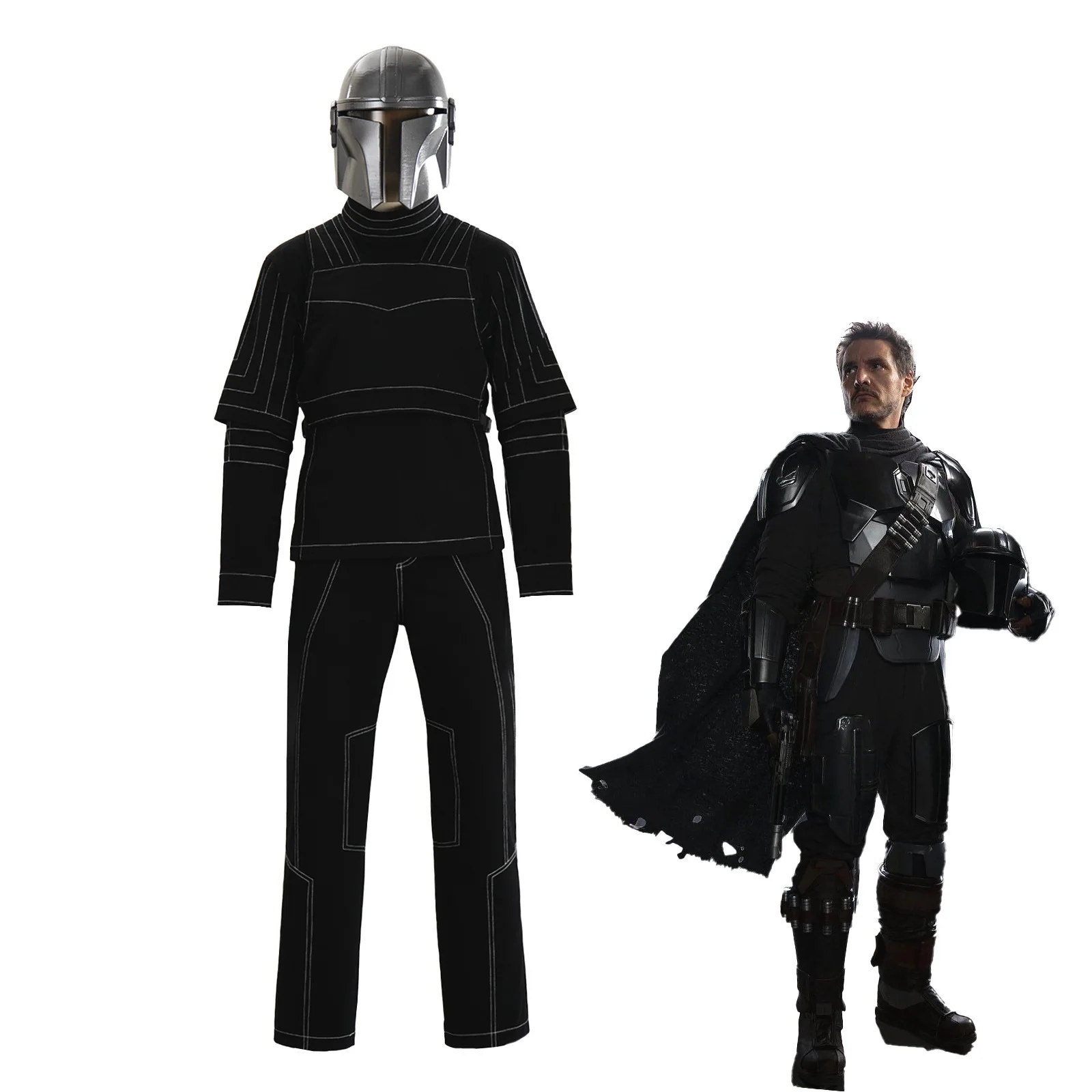 Din Djarin Roleplay Vest Pants Cloak No Armor Set Movie Mandalorian Cosplay Costume Bounty Hunter‌ Outfit Halloween Suit - view 2