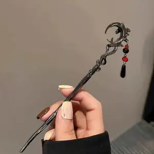 Chinese -style hallfalk stick for women, butterfly flower, metal Hanfu chopstick, vintage hair accessories, new, 2024 10 Main Sales Butterfly Table Tennis - №1