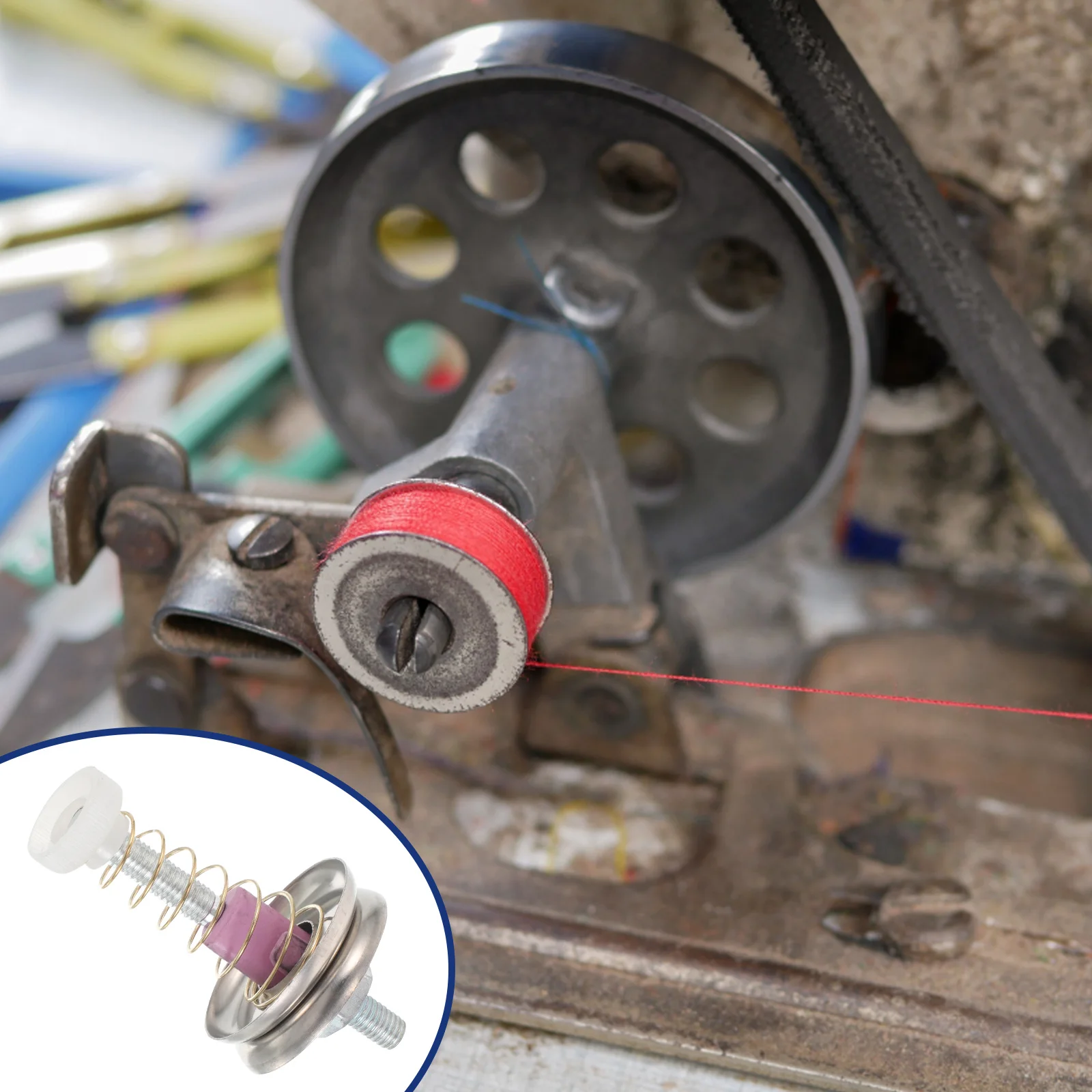 

5pcs Stainless Steel Yarn For Knitting Machines Sturdy Ceramic Spring Tension Hook Enhanced Weaving Efficiency Compatible With