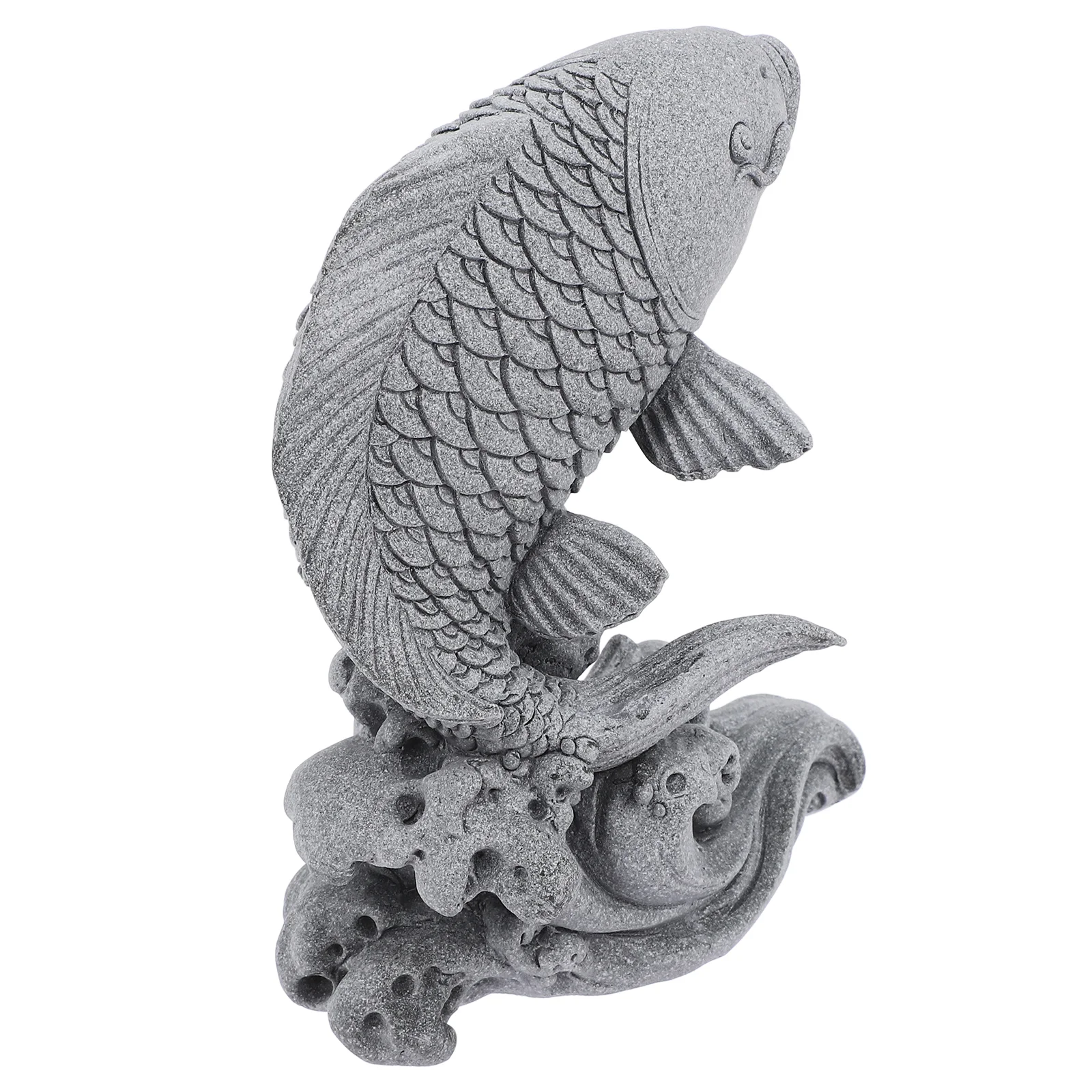 1 PCS Fish Leap Statue Lifelike Pond Decor Outdoor Garden Courtyard Sculpture Stone Craft Realistic Fish Pond