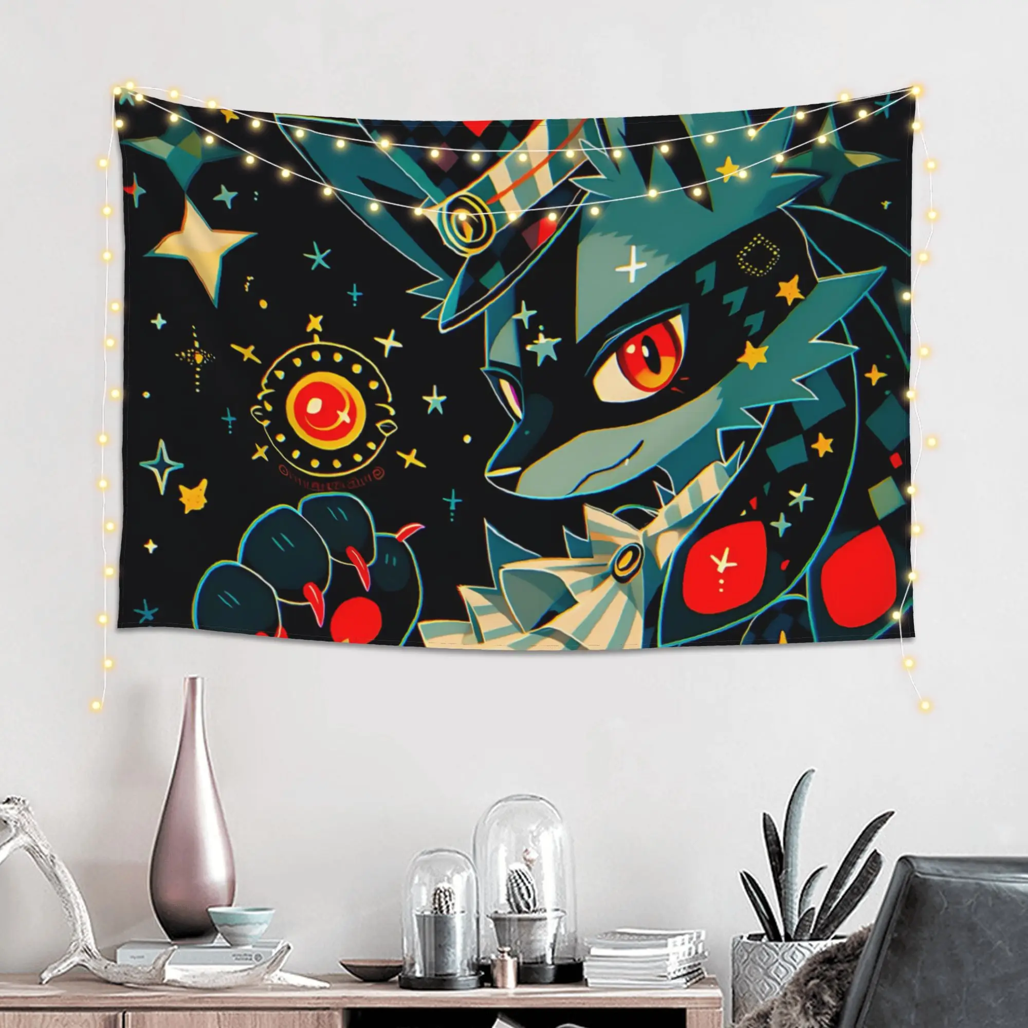 Cutecore Pokemon Lucario Tapestry Bedroom Decoration  Wall Hanging Blanket Tapestry Cool Stuff For Room
