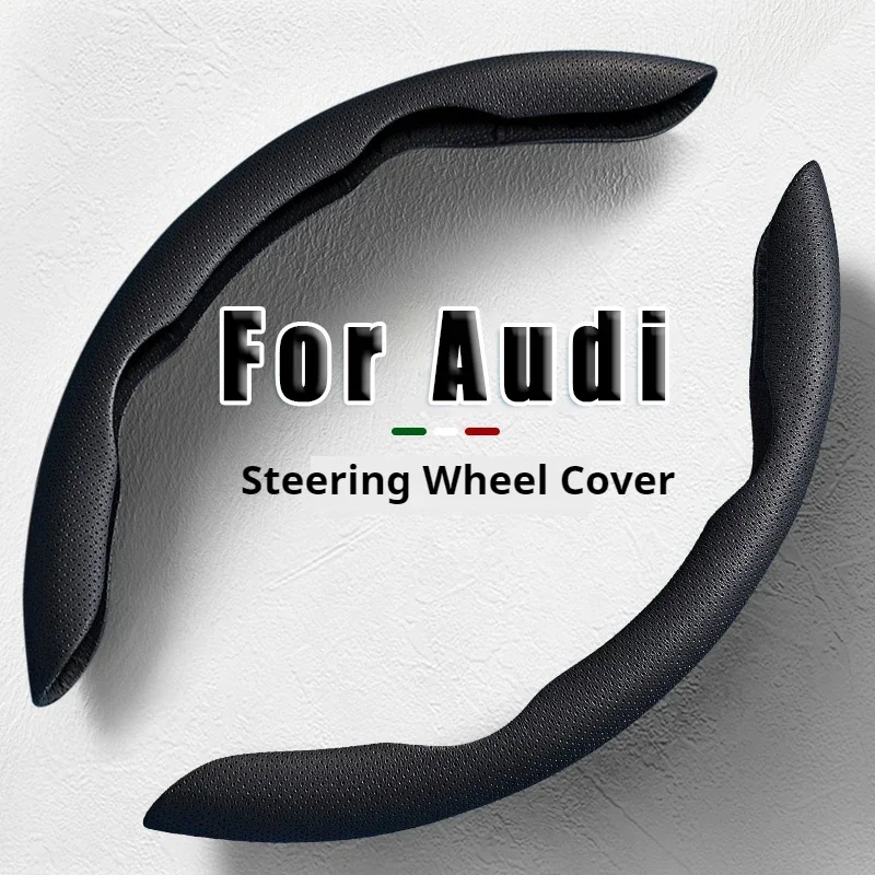 Steering Wheel Cover leather Non-slip Sweat-absorbing Special Steering wheel For Audi Q1 Q3 Q5 Q7 Coupe Roadster Cabriolet A3