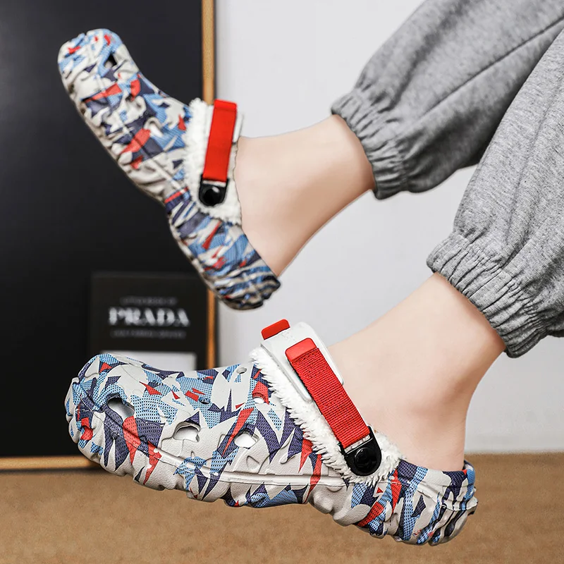 Neue Herren-Winterhausschuhe, bequeme warme Hausschuhe, abnehmbare Sommersandalen, lässige rutschfeste Plüsch-Fellhausschuhe für Herren – Detail 13