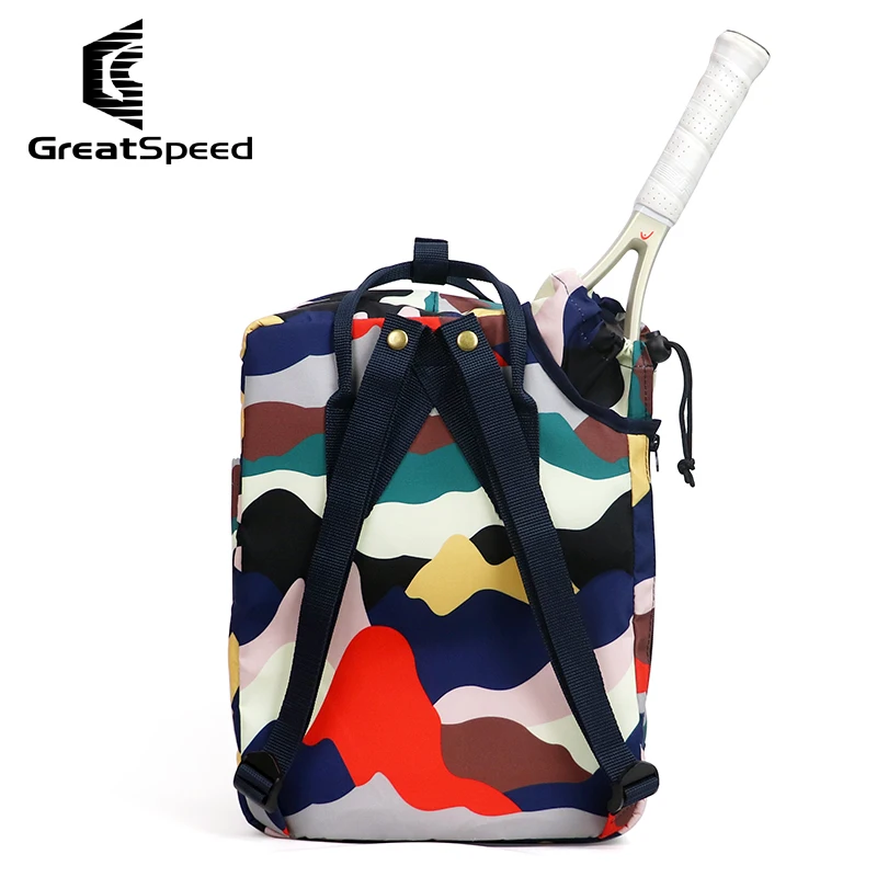 New GREATSPEED Camouflage Tennis Training Bag Badminton Sports Storage Backpack Layered Independent Space