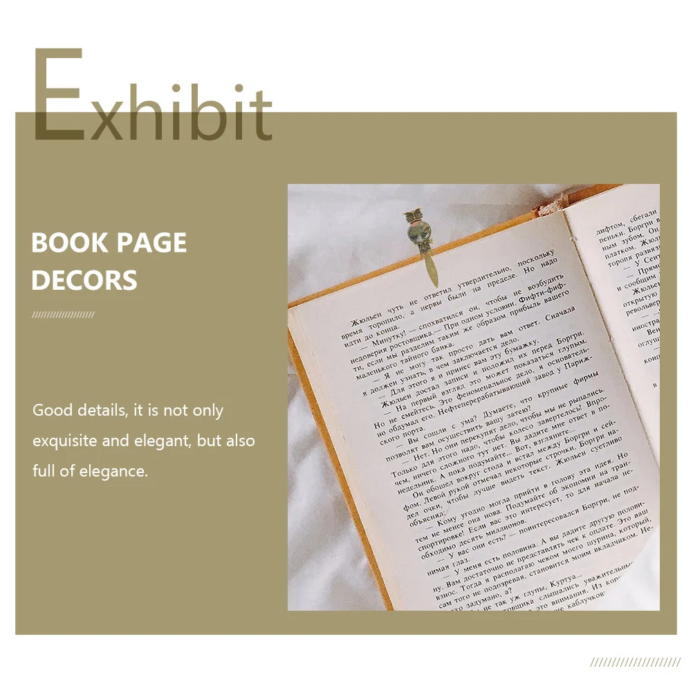 

2Pcs Owl Shaped Bookmarks Zinc Alloy Lightweight Metal Book Marks Student Gifts Decorative Reading Accessories