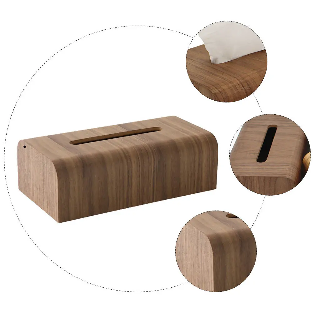 

1Pcs Wooden Tissue Box Brown Fine Workmanship Desktop Napkin Holder Decorative Case for Bedroom Office Tabletop Tissue Box