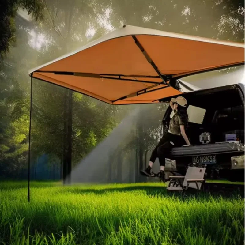 360 Degree Extended Car Side Tent Side Canopy Rain Proof and Sun Proof Tent Legless Fan-shaped Tent Large Space for Car