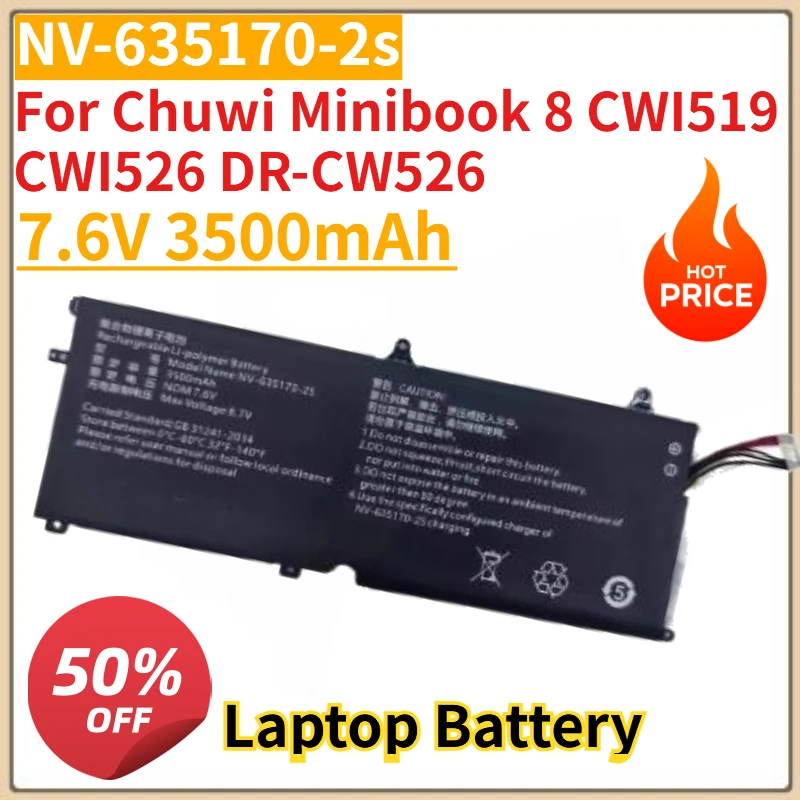 

High Quality New 7.6V 3500mAh Laptop Battery NV-635170-2S for Chuwi Minibook 8 CWI519 CWI526 DR-CW526