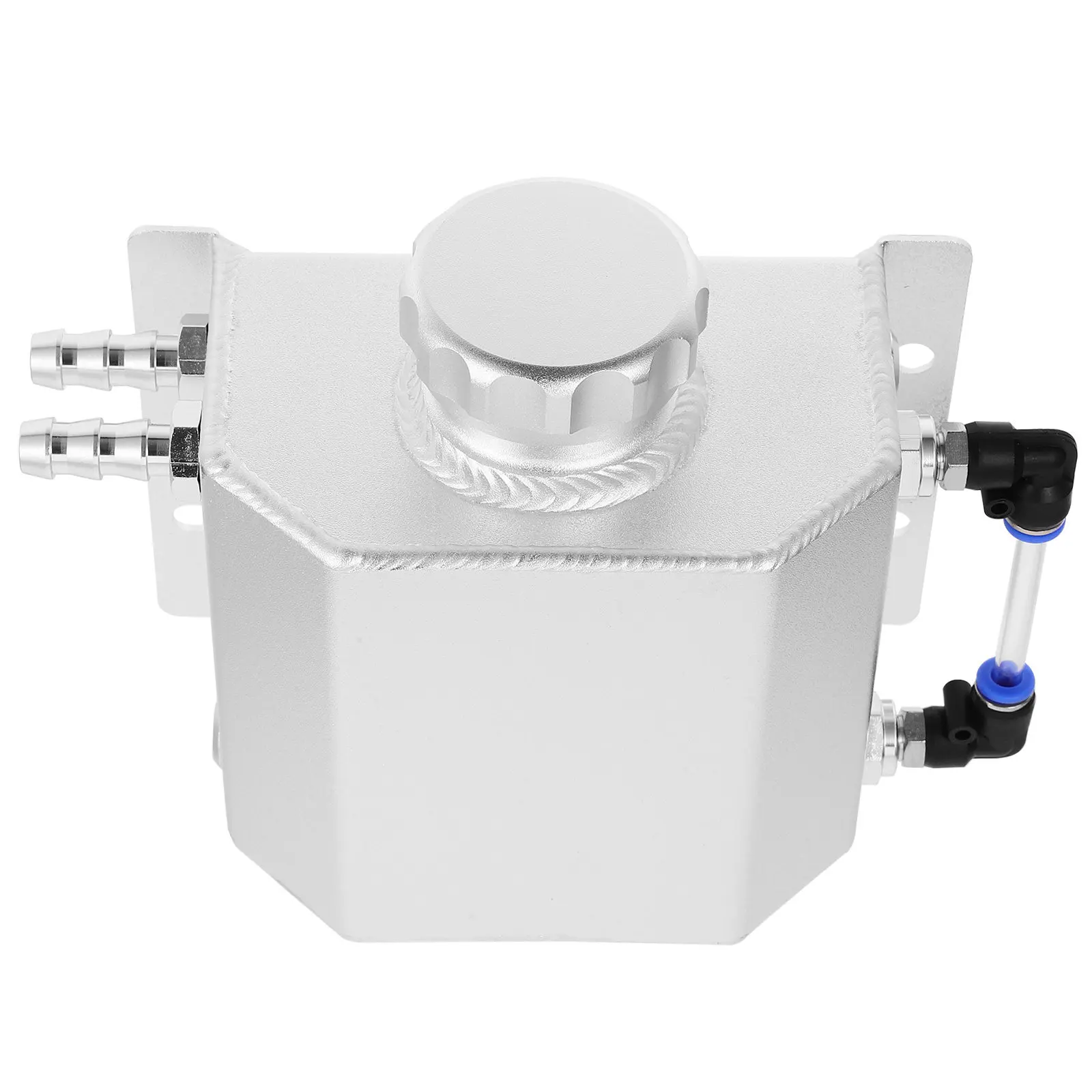 

1L Oil Catch Tank Kit Car Catch Can Metal Air Oil Separator Square Design Large Capacity Practical Go Kart Fuel Tank